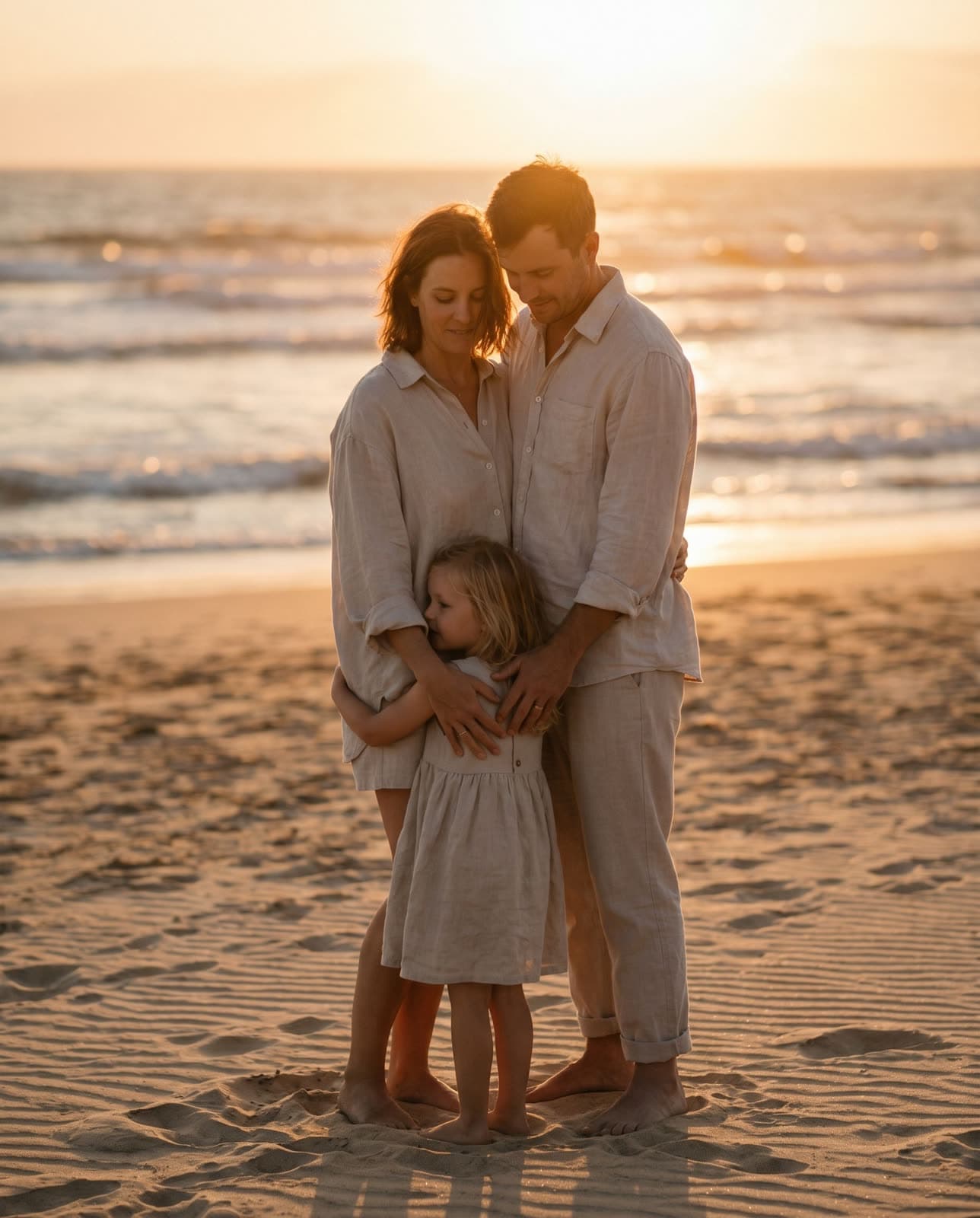 Golden Hour Beach family portrait example
