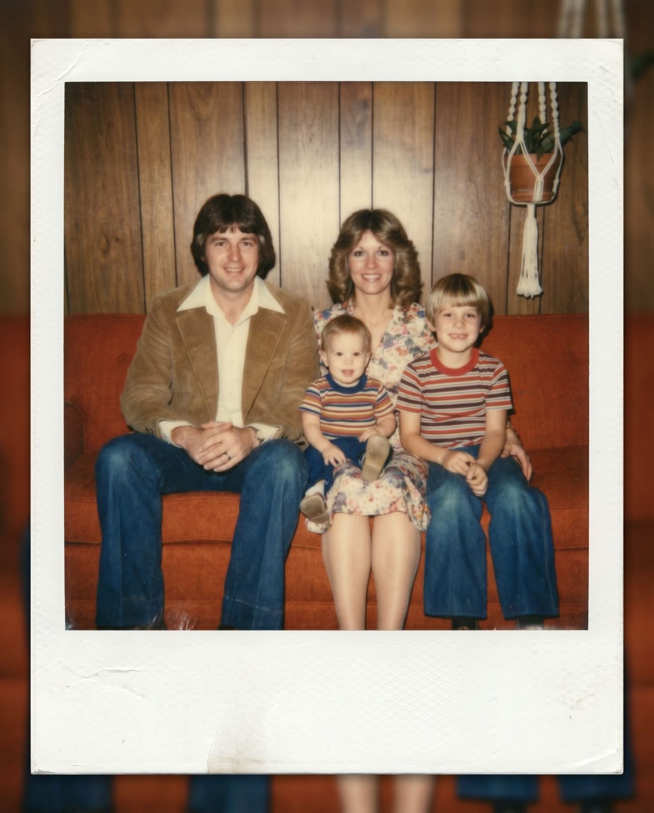 Vintage Polaroid family portrait example