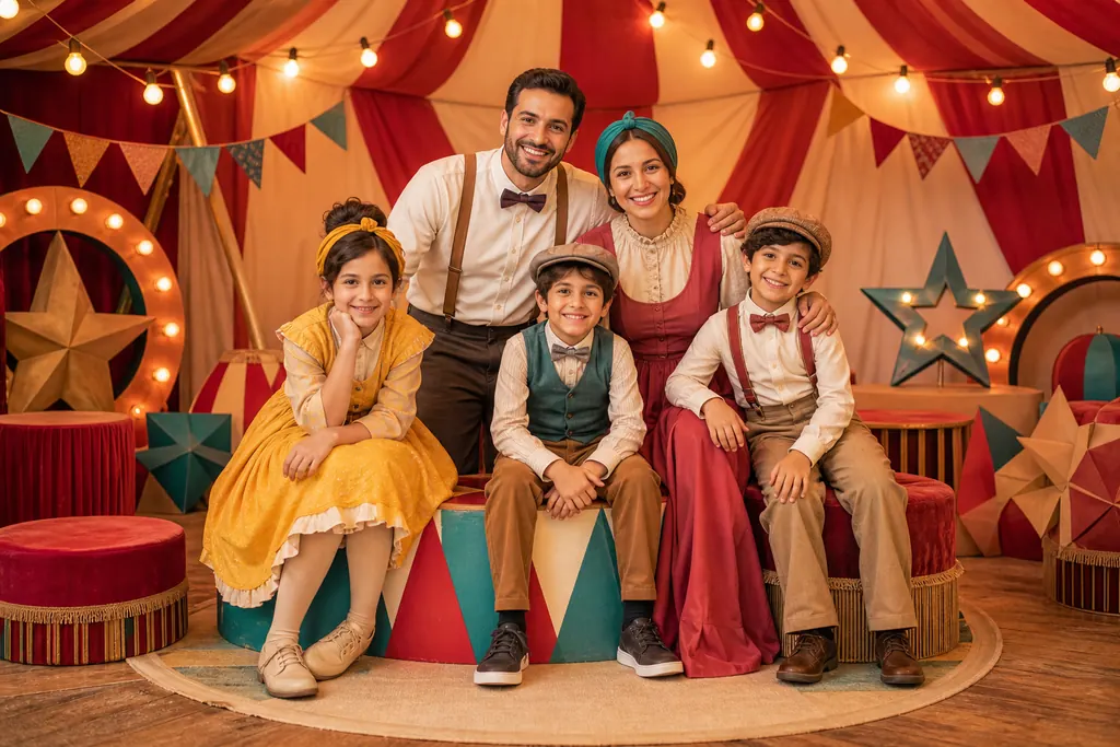 Storybook Circus family portrait example